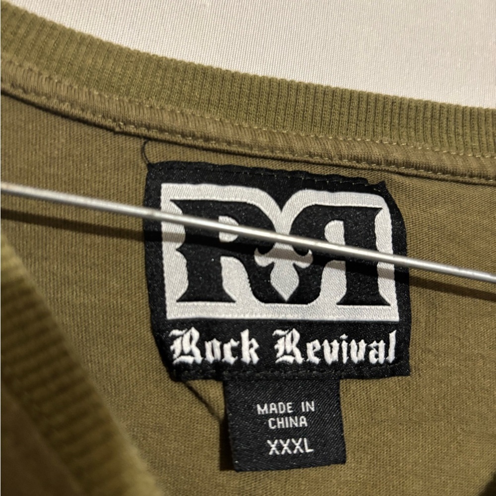 Rock Revival men’s XXXL olive green short sleeve casual graphic t-shirt - Picture 3 of 5